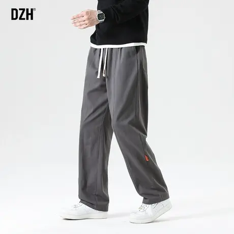 男士深灰色休闲裤男秋季宽松直筒裤子2023新款阔腿运动裤百搭长裤商品大图