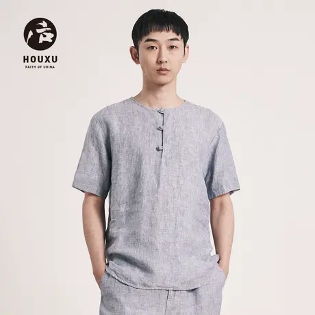 后序【纯亚麻系列】亚麻t恤男短袖中国风唐装盘扣上衣新中式男装图片