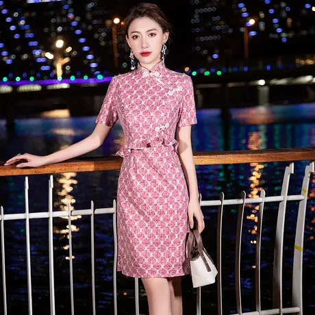 小礼服晚礼服女气质宴会平时可穿法式高端洋装夏小个子旗袍连衣裙商品大图