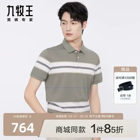 [商场同款]九牧王男装JT2C22517短袖T恤23年春夏新款时尚POLO衫EN图片