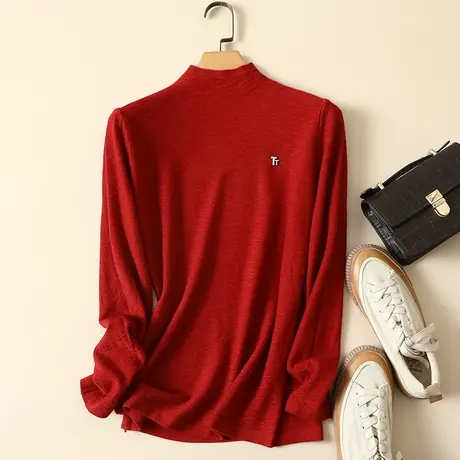 半高领毛衣套头打底衫女秋冬2022年新款内搭爆款百搭洋气针织衫女商品大图