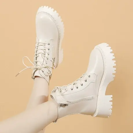 夏秋马丁靴女2023爆时尚百搭短靴女款英伦风舒适厚底靴子冬季女靴图片