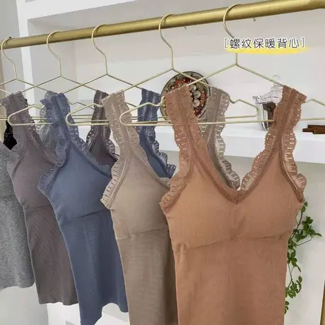 打底衫吊带背心女内搭聚拢抹胸带胸垫免穿文胸防走光裹胸美背上衣图片