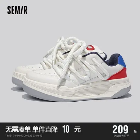 Semir女鞋小白鞋女2024新款春秋季爆款百搭厚底运动白色板鞋女款商品大图