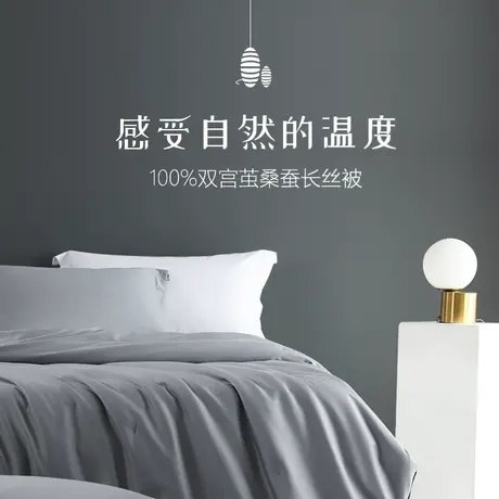 正宗桐乡纯手工蚕丝被春秋被蚕丝被官方旗舰店200x230丝绵被双人图片
