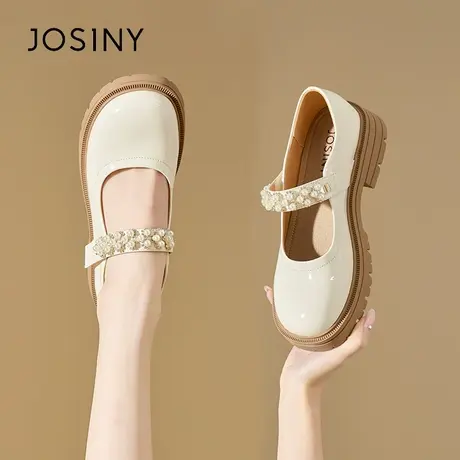 Josiny/卓诗尼法式珍珠玛丽珍女鞋夏季2023年新款百搭甜美小皮鞋商品大图
