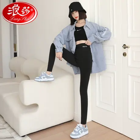 浪莎鲨鱼裤加绒女秋冬2023新款高腰打底裤加厚保暖外穿瑜伽芭比裤图片
