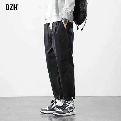 男士日系黑色休闲裤男秋季潮牌男裤春夏小脚裤男款显瘦裤子运动裤商品大图