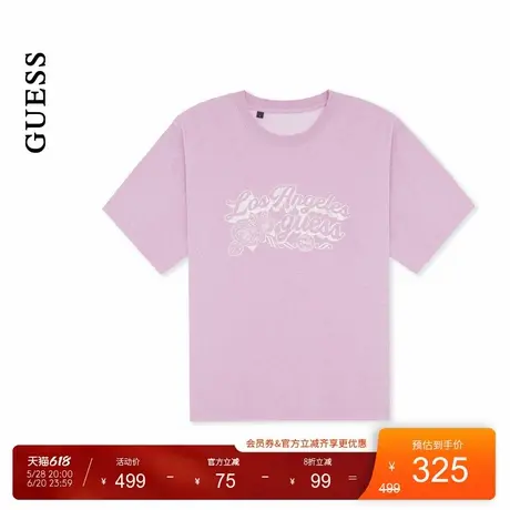 GUESS25年新款夏季男女同款休闲百搭印花圆领短袖T恤-MP2K7450商品大图