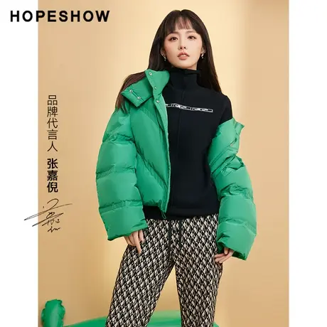 红袖outlets设计感保暖高领毛衣hopeshow2023冬款套头打底针织衫图片
