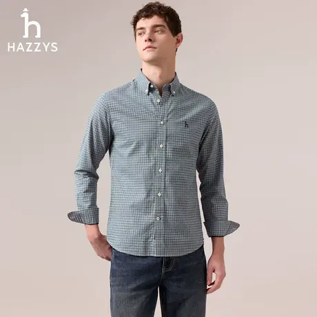 【商场同款】HAZZYS哈吉斯2025秋季新品男装长袖休闲衬衫通勤衬衣图片
