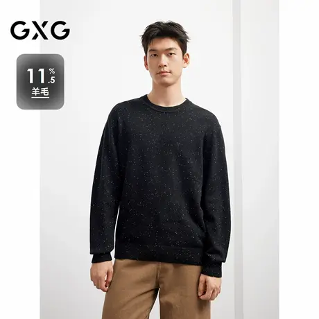 【含绵羊毛】25秋季新品 GXG圆领线衫提花男休闲百搭内搭针织衫商品大图