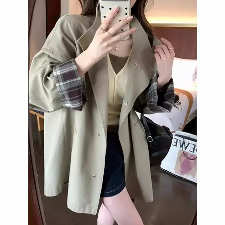 爵莱菲大码2025年春季新款 高级感小个子经典风衣外套女宽松显瘦图片