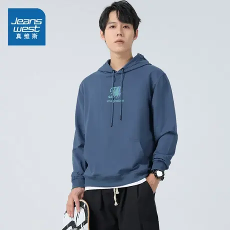 LE真维斯男装男时尚长袖连帽学生卫衣2025春季新款衣服男款上衣商品大图