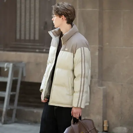 唐狮秋冬季短款棉衣男立领拼接休闲风宽松面包服帅气百搭时尚TUTA图片