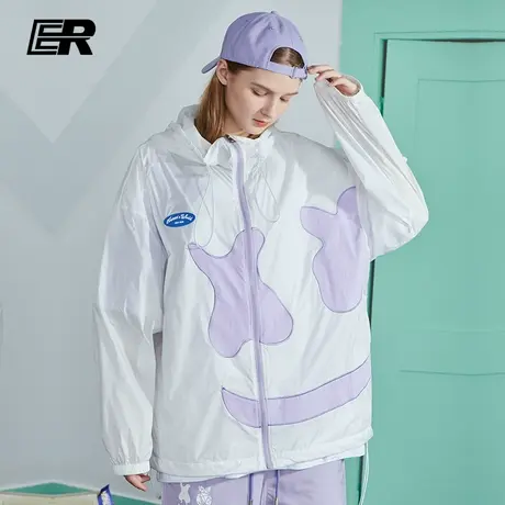 ER笑脸防晒衣夏季薄款外套潮牌宽松情侣防紫外线上衣商品大图