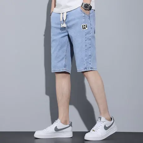唐狮夏季新款男牛仔短裤经典简约五分中裤休闲百搭透气舒适薄款TG商品大图