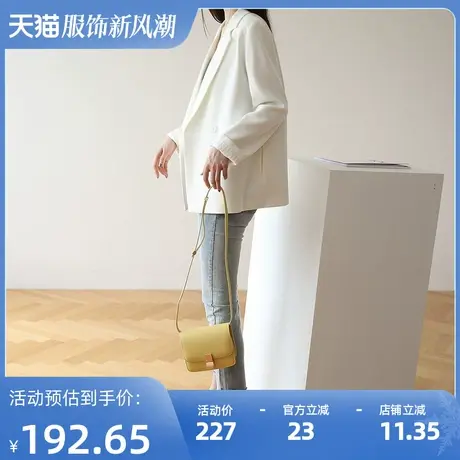 嘉茱莉2023秋冬新款韩版小个子西装外套女宽松学生休闲西服商品大图