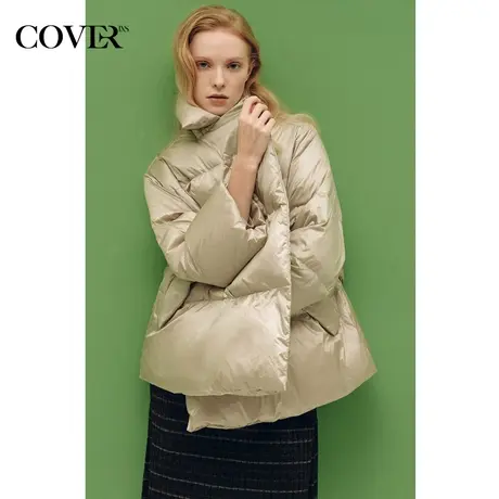 COVER冬季光泽轻盈减龄白鸭绒羽绒服图片