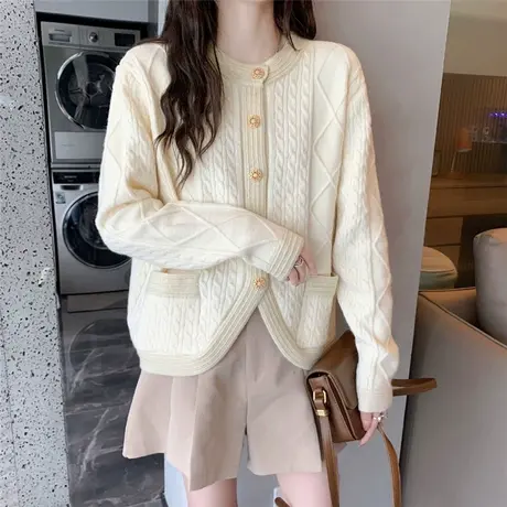 秋季女士毛衣外套2023年新款初秋爆款宽松网红针织衫女开衫春秋装商品大图