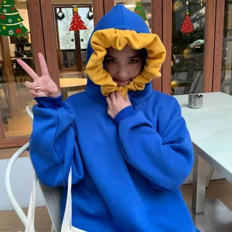 cec卫衣女连帽秋冬韩版潮学生宽松套头百搭mschf上衣加绒加厚外套商品大图