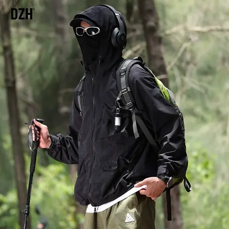 男士户外冲锋衣男机能风外套男款秋季痞帅男装2024年新款工装夹克商品大图