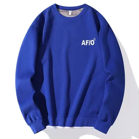 卫衣男士春季新款潮牌圆领纯色宽松上衣服帅气百搭套头长袖打底衫商品大图