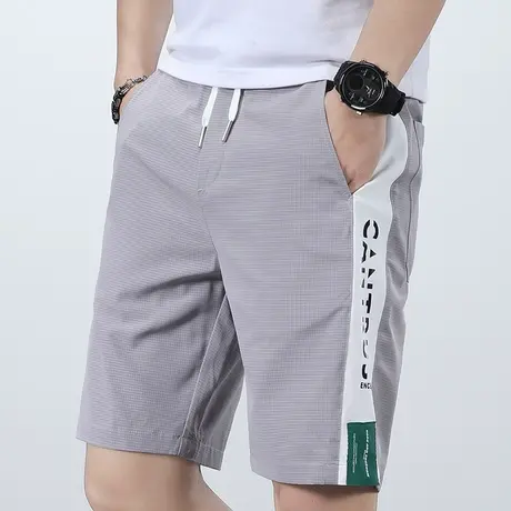 夏季薄款印花运动休闲短裤男士外穿夏天沙滩大裤衩五分中裤子冰丝商品大图