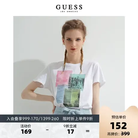 GUESS 女士潮流印花圆领T恤-W2GI47K9RM1商品大图