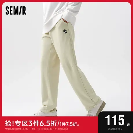 森马休闲裤男裤子2024春新款简约日常通勤运动重磅宽松直筒裤卫裤图片