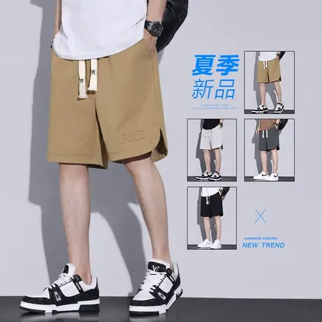 男款针织五分休闲短裤夏季薄款男士宽松运动半截裤加肥加大码胖子商品大图