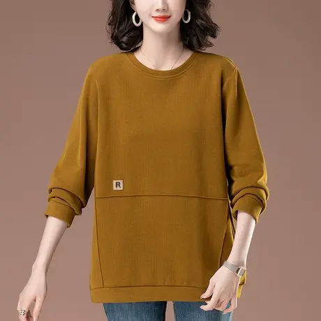 卫衣女春秋新款加肥加大码女装宽松40岁50中年妈妈遮肚子显瘦上衣图片