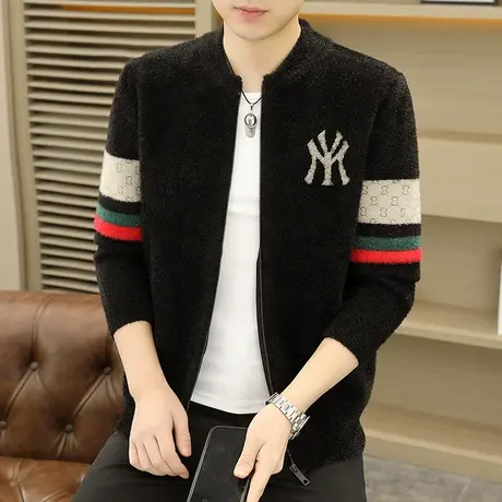 男士休闲外套春秋季2023新款韩版针织开衫毛衣外穿秋装天潮牌夹克商品大图