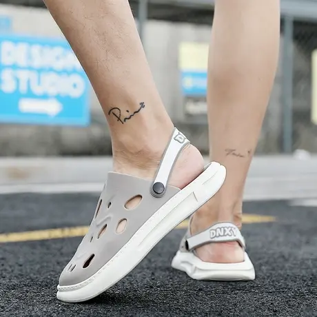 拖鞋男2024新款夏季外穿时尚包头半拖鞋ins潮防滑耐磨海边沙滩鞋商品大图