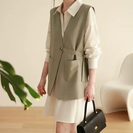 春季新款西装马甲女设计感女小众时尚洋气时髦外套短款上衣图片