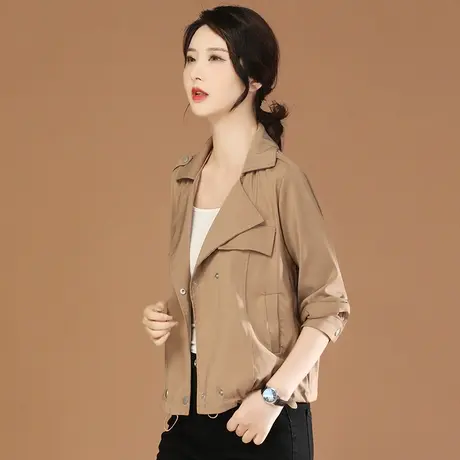 韩潮袭人西装领薄外套女春秋2023新款工装夹克棒球服长袖短款风衣图片
