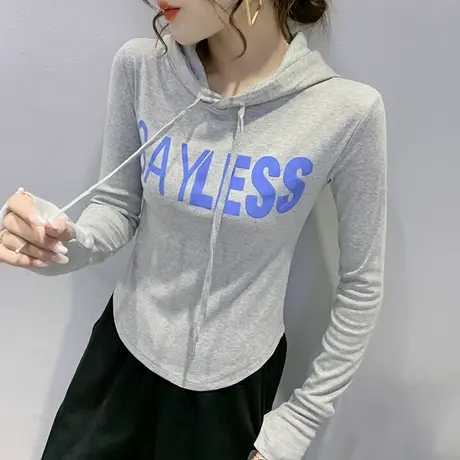 加绒连帽卫衣女冬2023年新款春秋薄款外套女装设计感小众长袖上衣图片