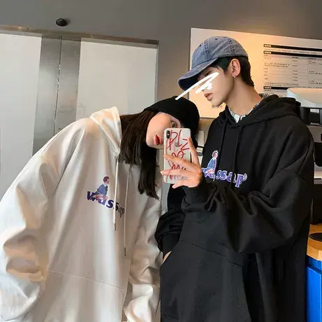 卫衣女春秋2023年新款潮ins韩版宽松连帽学生百搭温柔风盐系外套商品大图