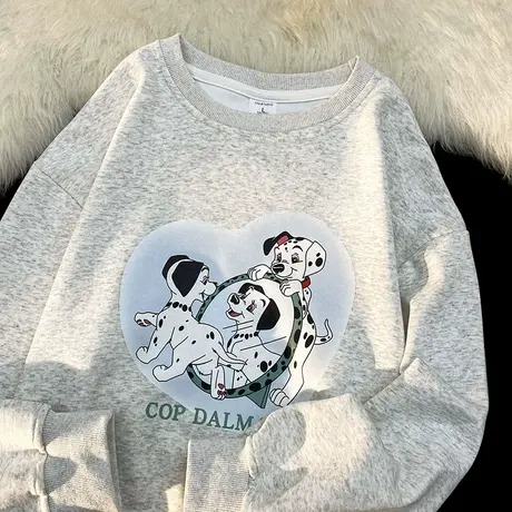 oversize设计感小众卫衣女ins潮牌秋冬季加绒加厚宽松慵懒风上衣商品大图