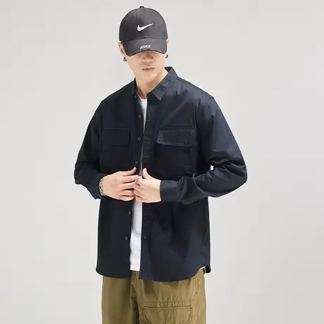 Modi Nick/摩帝尼克男士工装美式休闲衬衫宽松百搭简约潮牌男衬衣图片