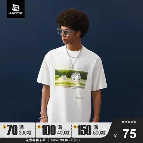 Lilbetter爱德华·霍普联名t恤男潮牌印花上衣短袖2023夏新款体恤图片