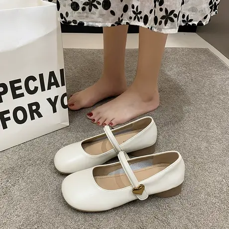 豆豆鞋女夏季2023年新款防滑浅口孕妇鞋时尚平底百搭配裙子晚晚鞋商品大图