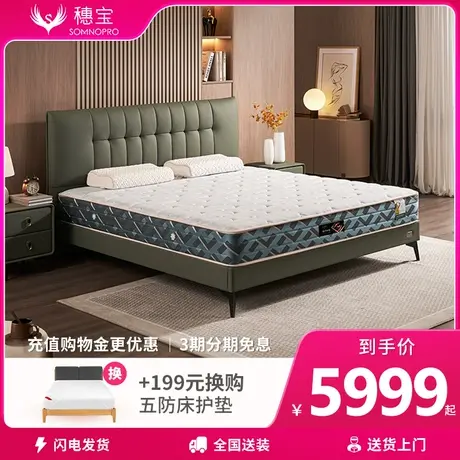 【门店同款】穗宝护脊弹簧乳胶软硬适中席梦思22cm床垫 穗月荣耀商品大图