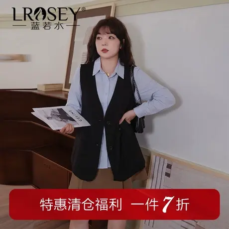 蓝若水大码中长款西装马夹外套女春季新款时髦设计感显瘦外穿上衣商品大图