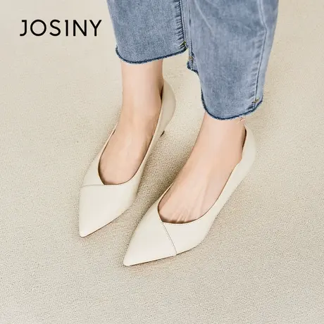 Josiny/卓诗尼低帮单鞋2023秋季新款时尚百搭职场气质包头高跟鞋商品大图