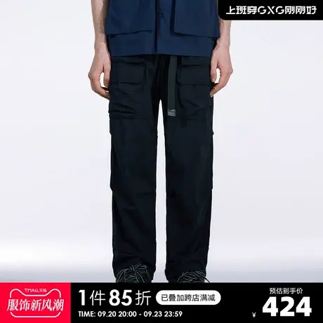 YATLAS亚锐男装22新款春季黑色直筒长裤男经典简约透气宽松休闲裤商品大图