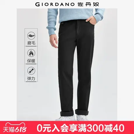 佐丹奴裤子男新款磨毛品牌织标窄脚卡其裤中腰梭织休闲裤01114729商品大图