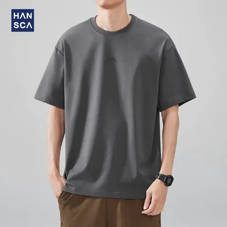 hansca 轻薄速干网底平纹布短袖t恤男抑菌防螨2025夏排汗透气上衣商品大图