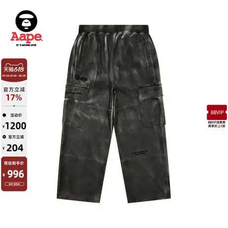 Aape联名ALPHA INDUSTRIES男装春秋复古水洗做旧工装卫裤9711XXN商品大图