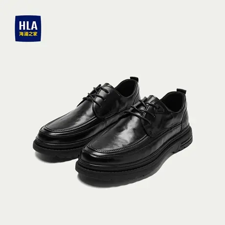 HLA/海澜之家舒适平跟系带休闲皮鞋25新款商务云感鞋垫时尚鞋子男商品大图